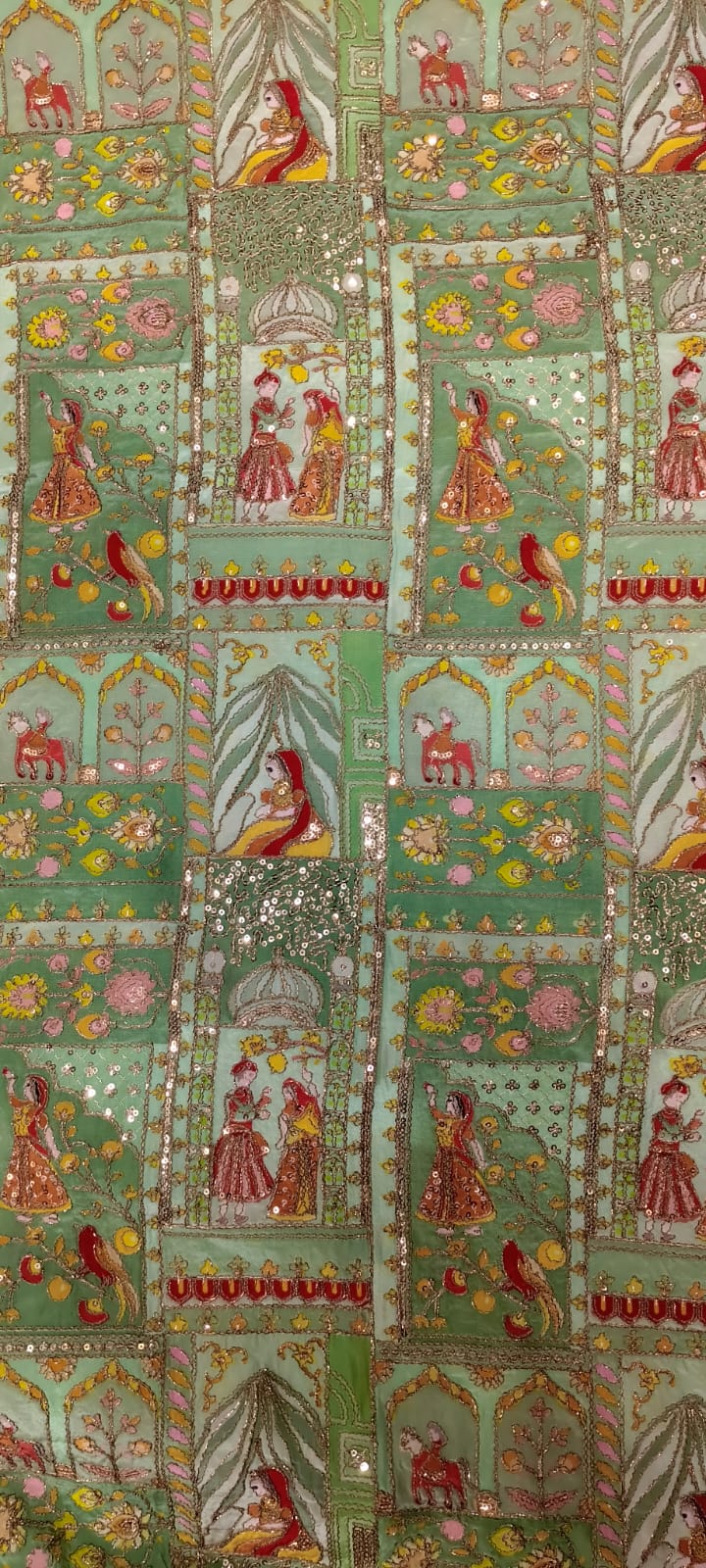 Raja Rani Pure Fabric – Traditional Royal Print Designer Fabric for Rajputi & Ethnic Wear