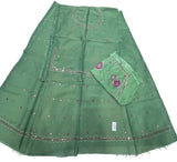 Lightgreen Mukesh Tari Rajputi Poshak with Pure Odhni | Traditional Rajasthani Rajputi Suit for Women