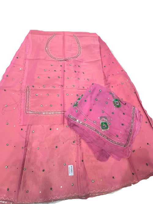 Babypink Mukesh Tari Rajputi Suit with Pure Odhni | Traditional Rajasthani Poshak for Women