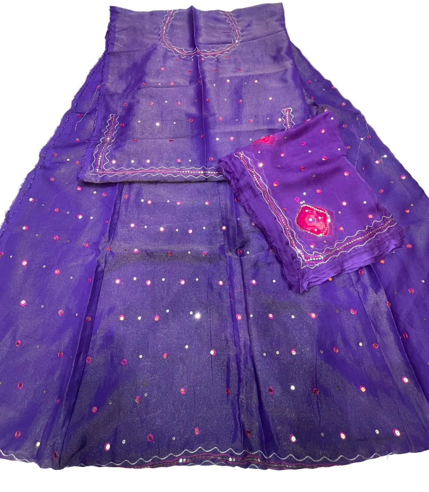 Royal Purple Mukesh Tari Rajputi Suit with Pure Odhni | Traditional Rajasthani Poshak for Women