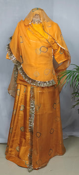 Mustard Yellow Bati Print Pure Natural Crepe Suit for Women | Traditional Ethnic Wear