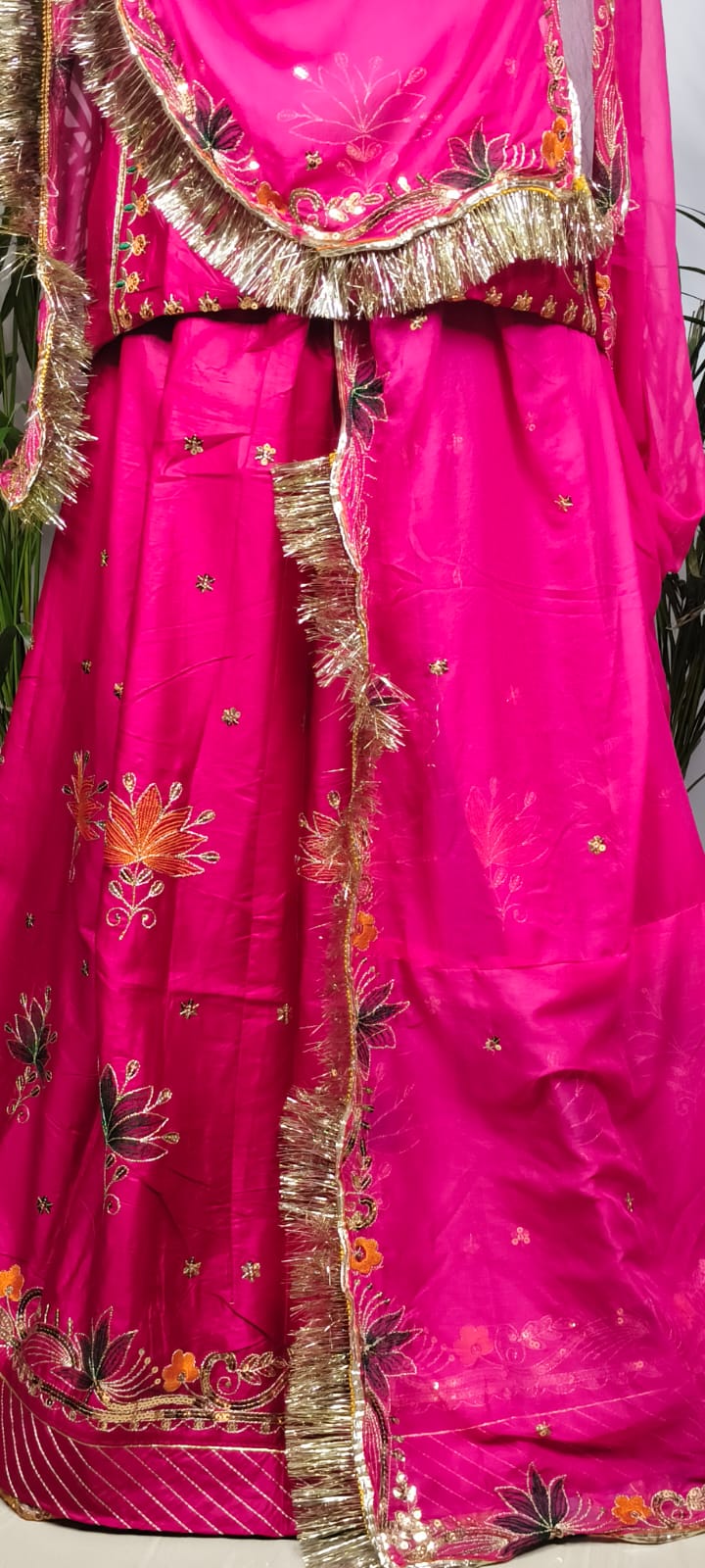 Rajputi Poshak - Small Butti Zardoji & Sequin Work - Pink