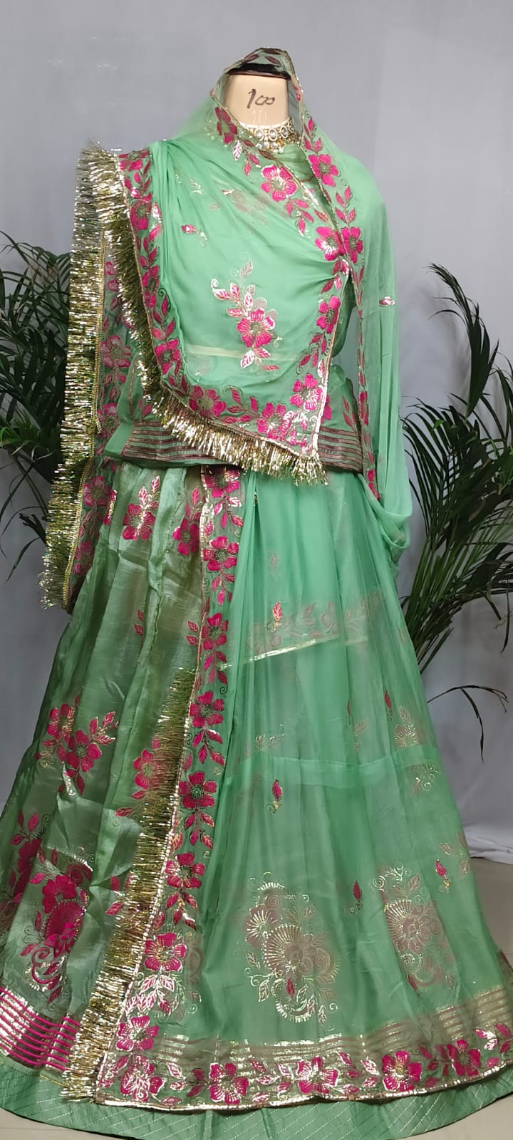 Rajputi Poshak - Sequin Zari And Thread Emroidery - Elaichi