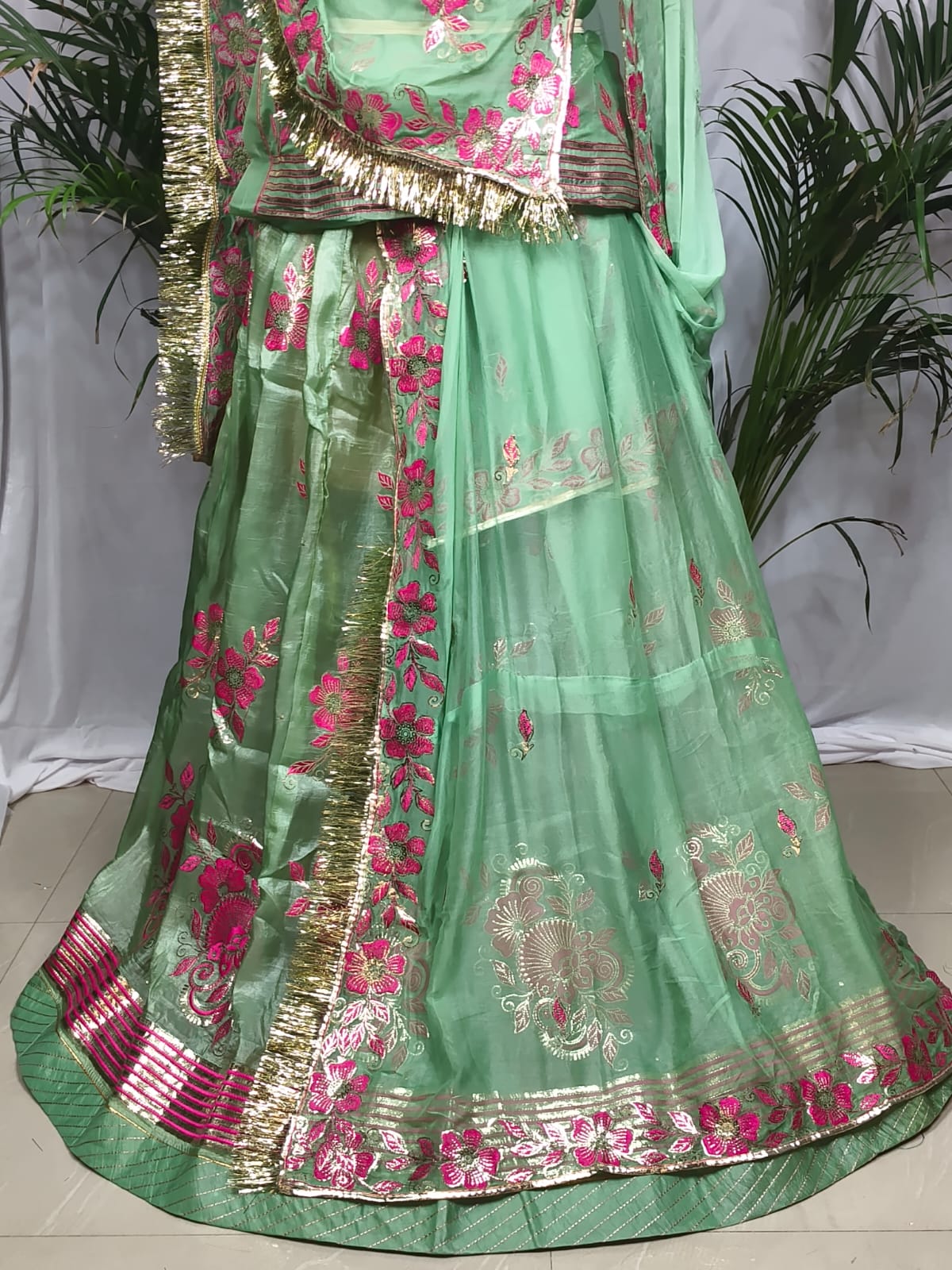 Rajputi Poshak - Sequin Zari And Thread Emroidery - Elaichi