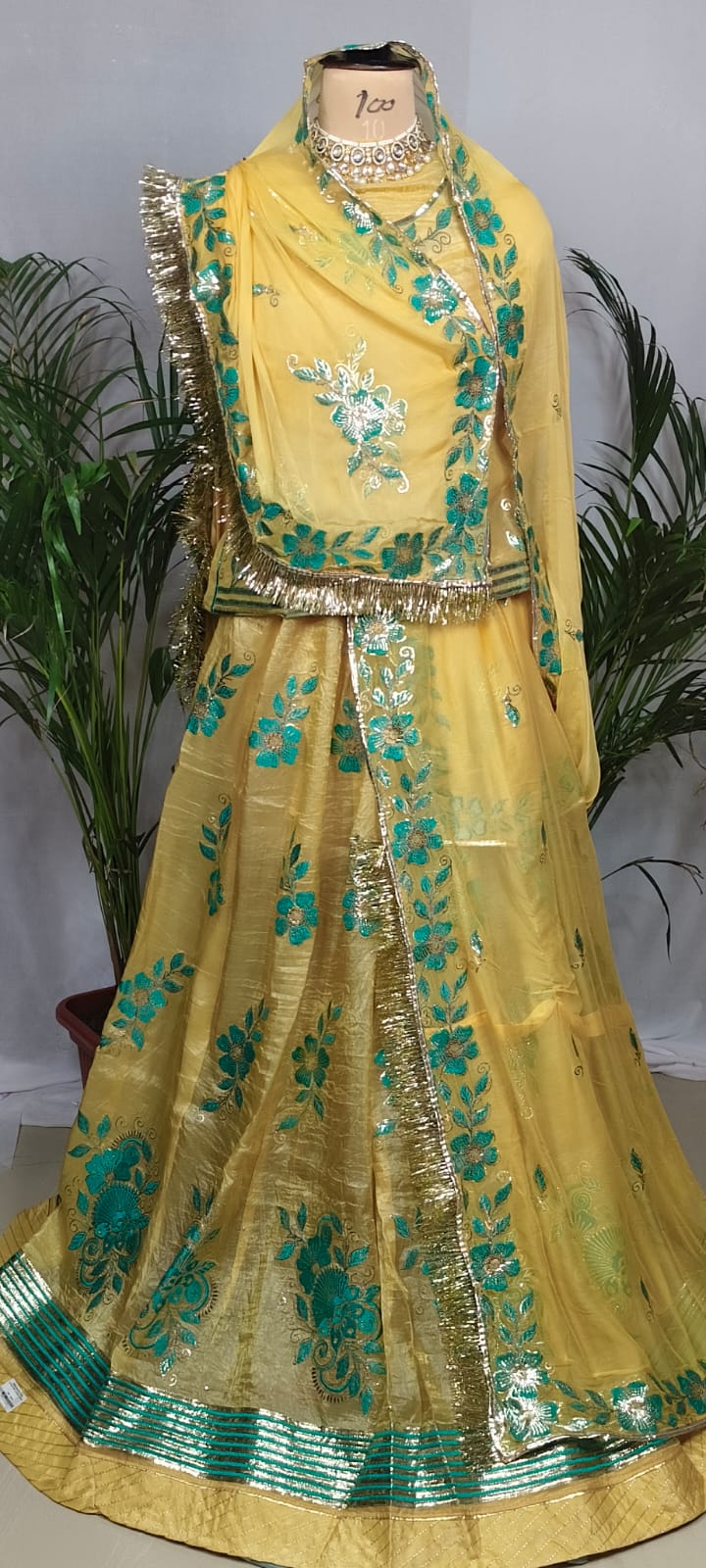Rajputi Poshak - Sequin Zari And Thread Embroidery - yellow