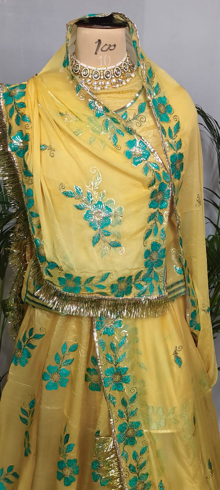 Rajputi Poshak - Sequin Zari And Thread Embroidery - yellow