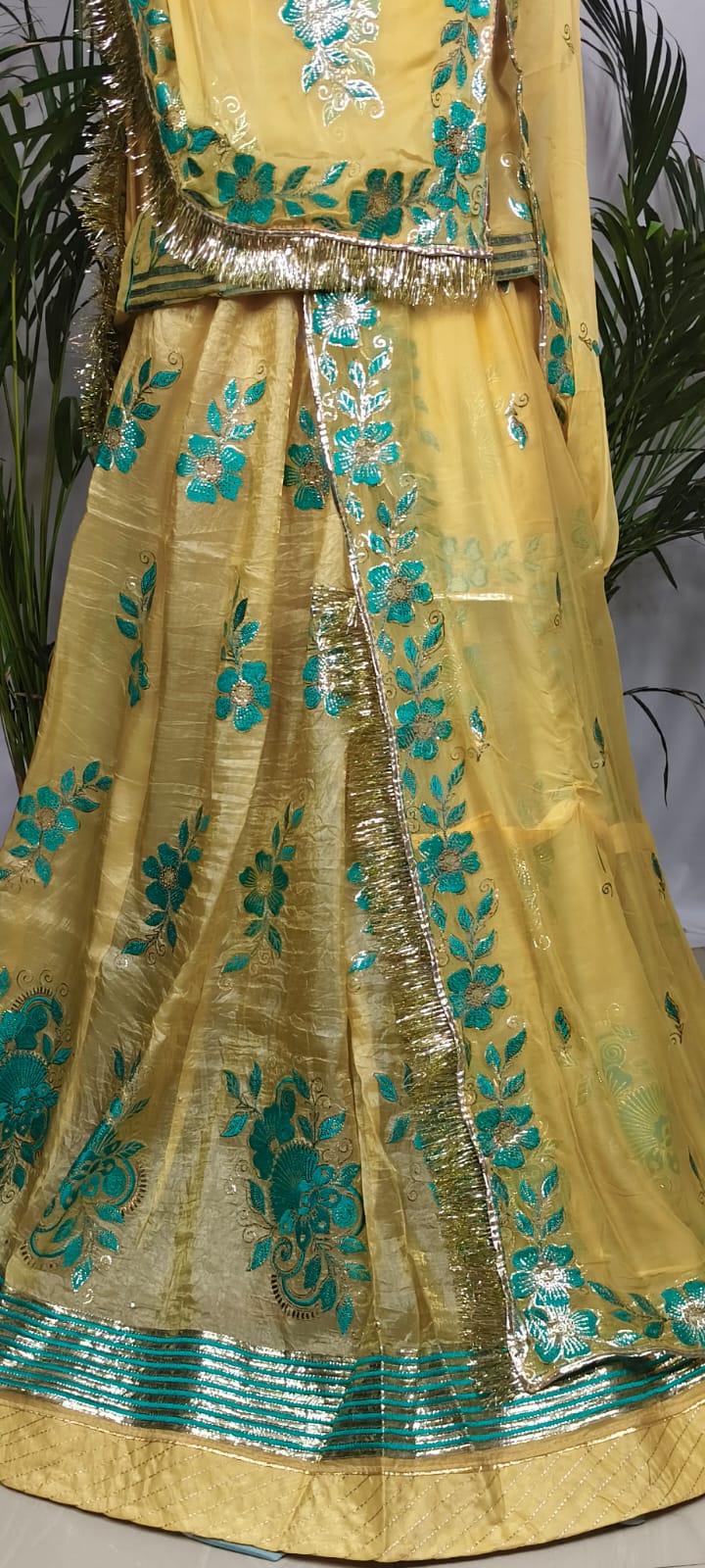 Rajputi Poshak - Sequin Zari And Thread Embroidery - yellow