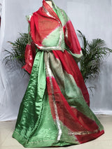 Rajputi Poshak - Tissue Pure With Doria Odhni - Mint Green With Double Colour Doria Odhni