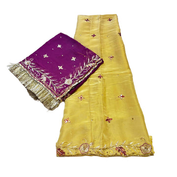 Rajputi Poshak – Zari & Kundan Natural Crepe with Pure Odhni – Ganga Rajputi Poshak, Bikaner