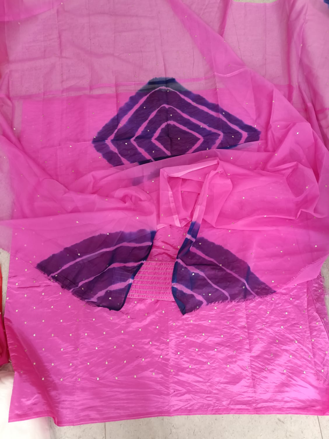 Rajputi Dress - Jaam Cotton Fabric with Mukesh Tari Work & Humrahi Odhni – Light Pink Traditional Suit Material