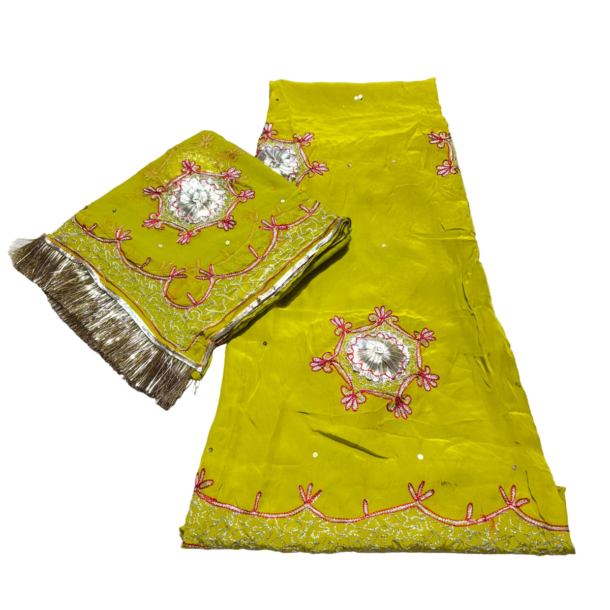 Rajputi Poshak – Zari Resham Work Natural Crepe with Thakurji Odhni – Ganga Rajputi Poshak, Bikaner
